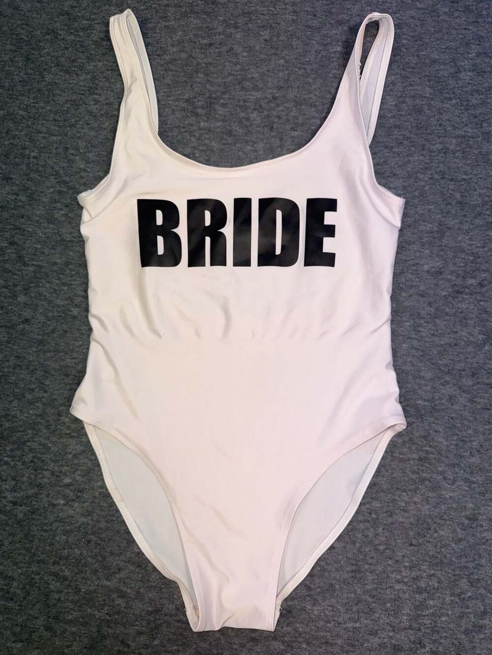 White Bride Graphic One-Piece Swimsuit Size M